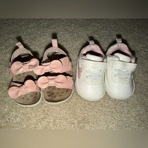 Carter's White Sneakers & Pink Bow Sandals Set